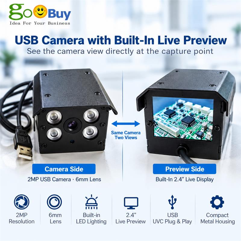 Goobuy Developing USB Camera with Built-In Live Preview display